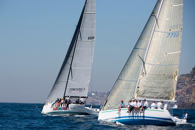 Occasional Coarse Language 2 and About Time are ever present - David Burke Memorial trophy 2013 © Brett Hemmings/Sailpix http://www.SailPix.com.au